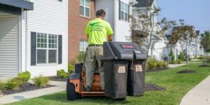 BruZiv landscaper mowing apartment complex