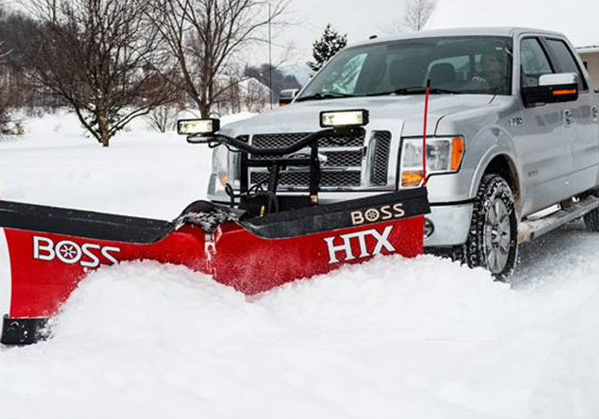 Residential snow removal with BOSS HTX snowplow